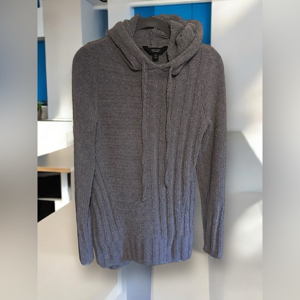 Vera Wang | Oversized Grey Tunic Hooded Sweatshirt | XS | Simply Vera Vera Wang
